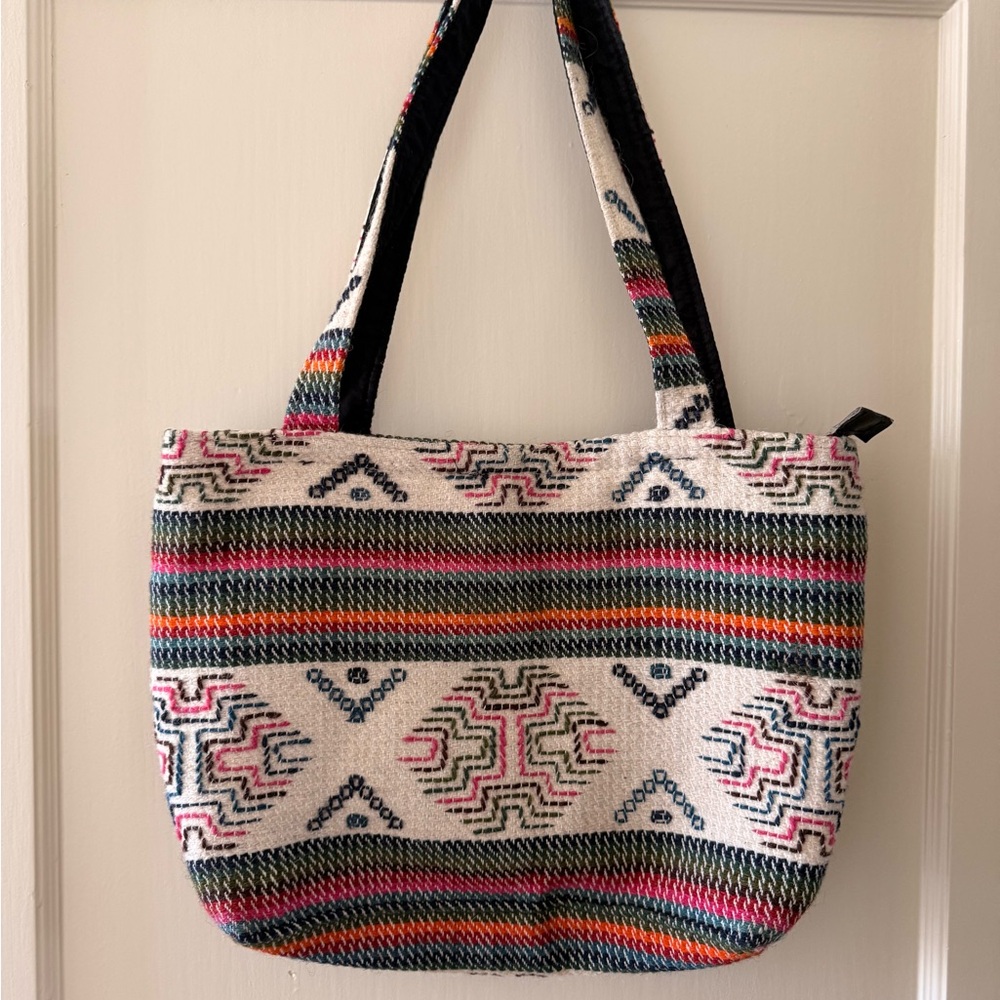 Multicolor Patterned Tote Bag made in Bhutan